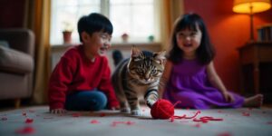 La importancia de involucrar a toda la familia en el cuidado del gato.