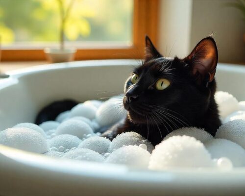 Cómo bañar a tu gato sin estresar su piel.