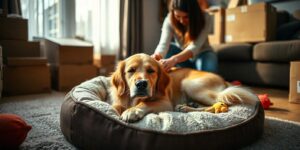 Cómo calmar a un perro después de una mudanza.