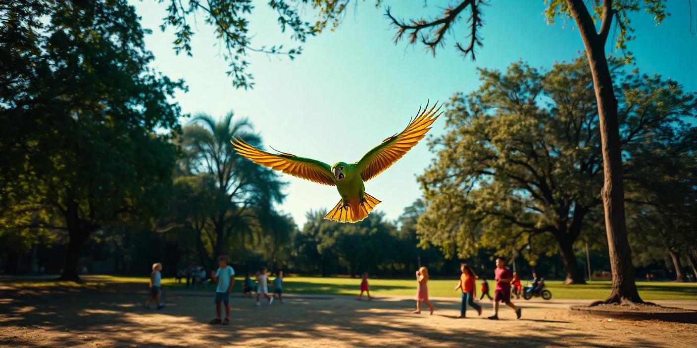 Las mejores áreas para que tu loro vuele al aire libre de forma segura.