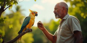 Consejos para cuidar a loros con discapacidad visual.